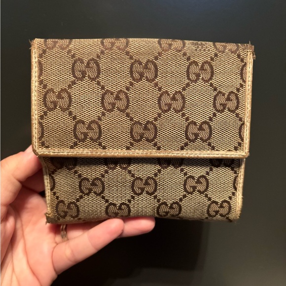 Vintage Gucci Beige D-Ring Canvas Wallet - Picture 8 of 10